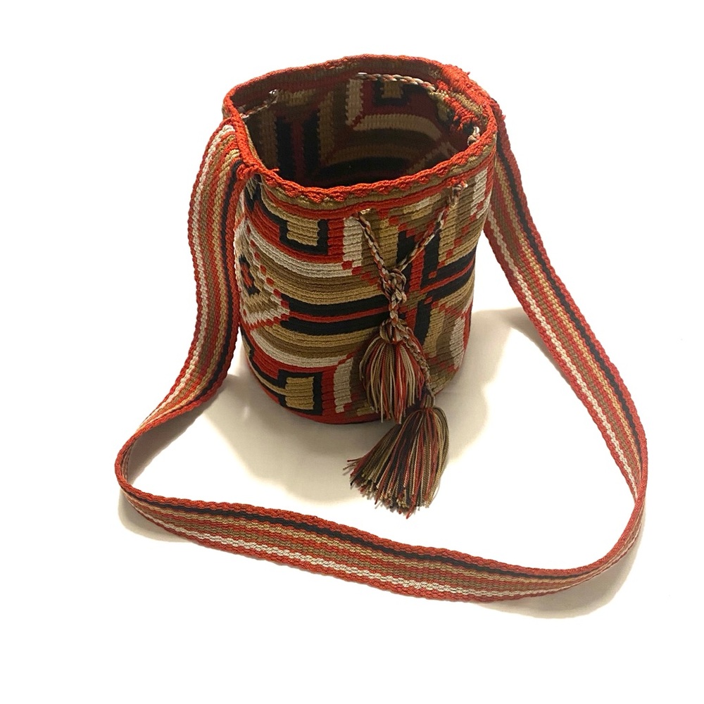 Bohemian Multicolor Woven Crossbody Bag Wayuu Mochila